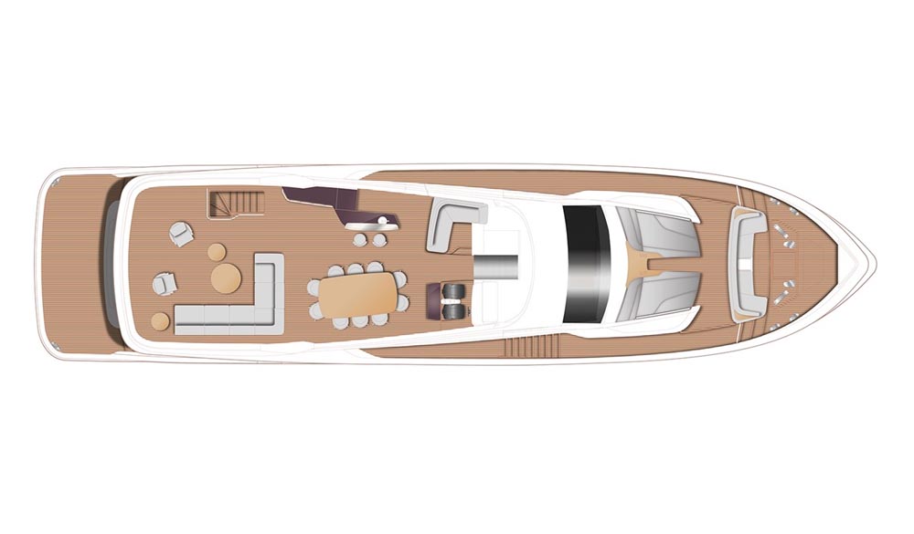 Princess Yachts Y95 - Flybridge Layout