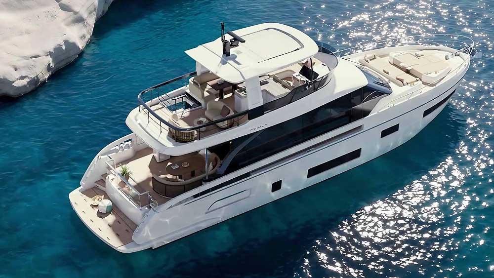 Azimut Fly 70, un flybridge de 21 metros entre espacio y tecnolog&iacute;a
